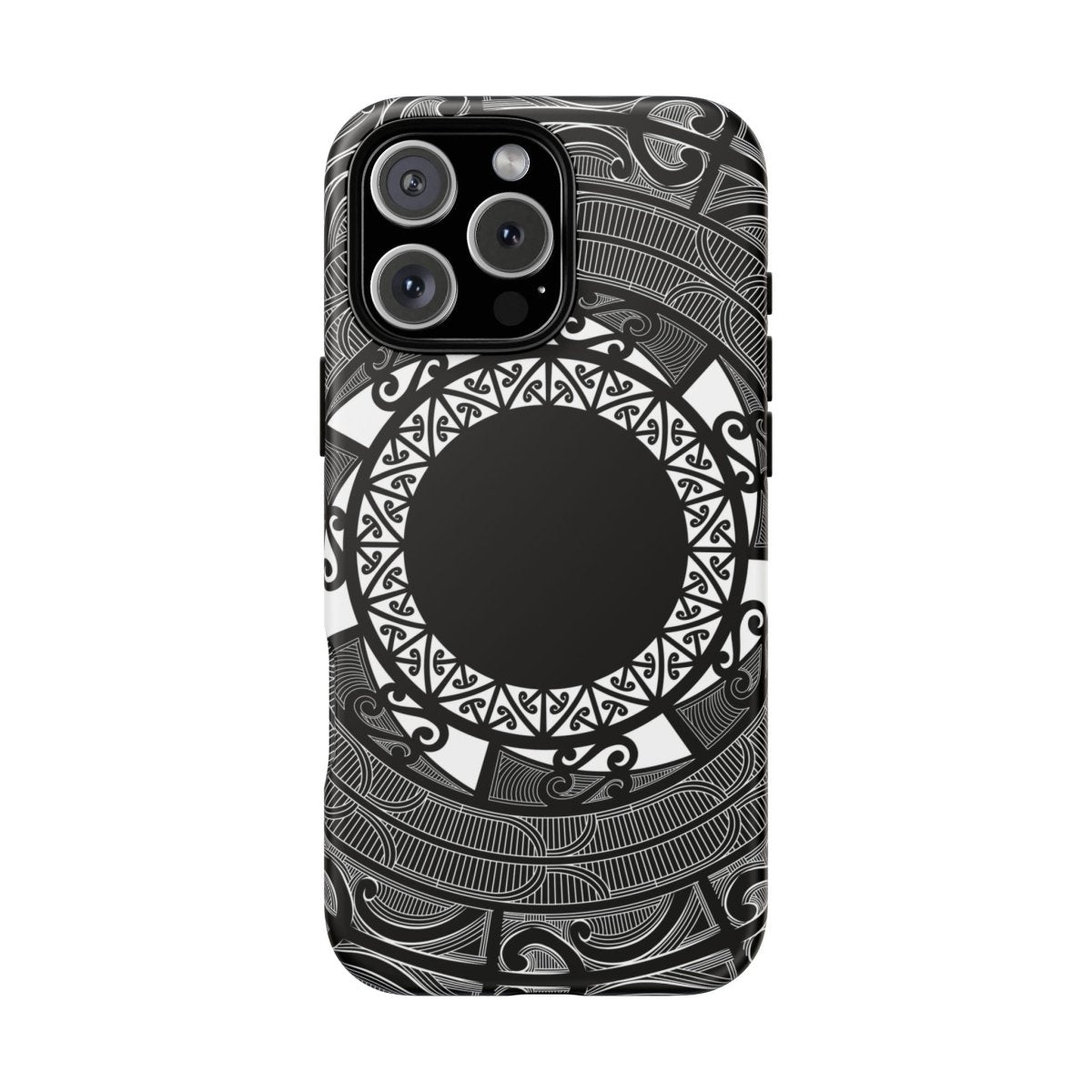 Durable Māori-themed phone case by Printify featuring traditional Samoan Koko Samoa design on a protective cover.