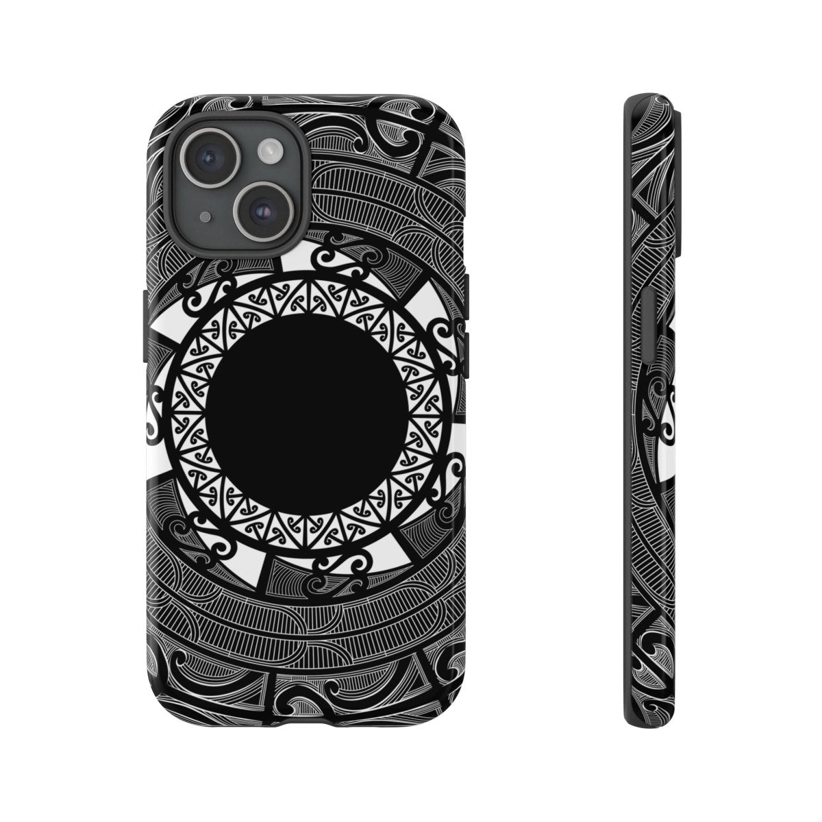 Durable Māori design phone case by Printify for AU, NZ, and US, featuring traditional Polynesian patterns on a protective case.