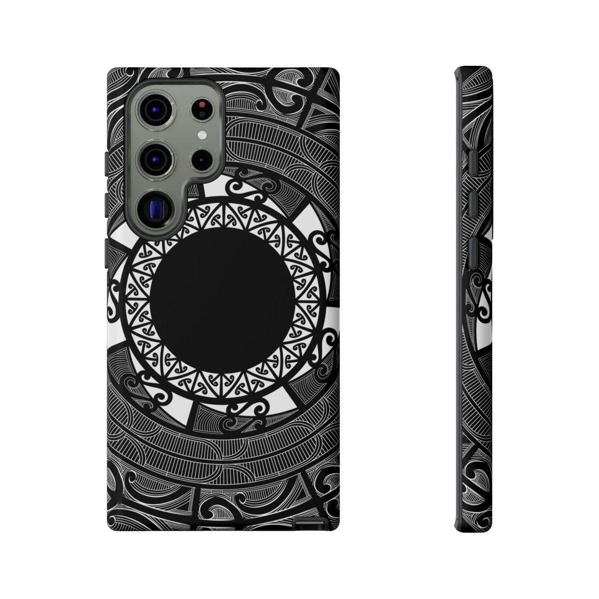 Durable Māori-themed phone case by Printify, featuring traditional patterns, designed for AU, NZ, and USA smartphones.
