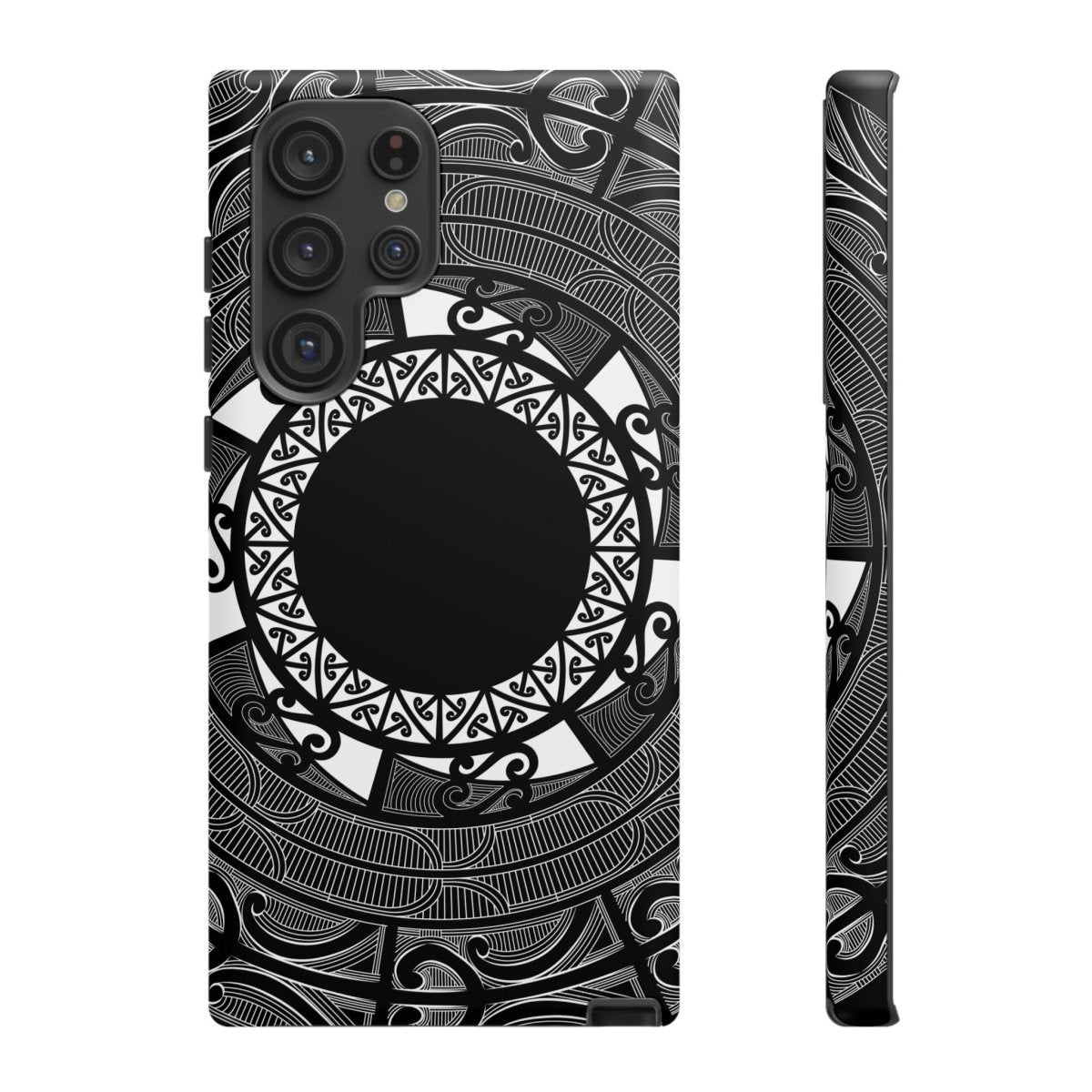 Durable Māori print phone case by Printify featuring traditional Samoan designs on a tough protective cover.