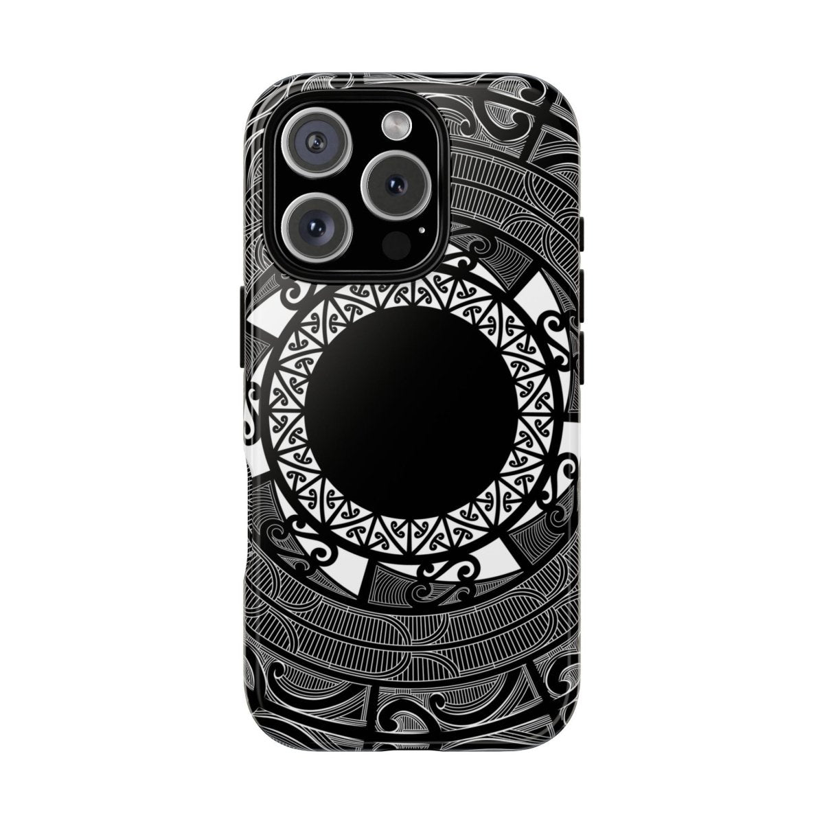 Durable Māori design phone case by Printify for AU, NZ, and US models, featuring traditional Polynesian art and vibrant patterns.