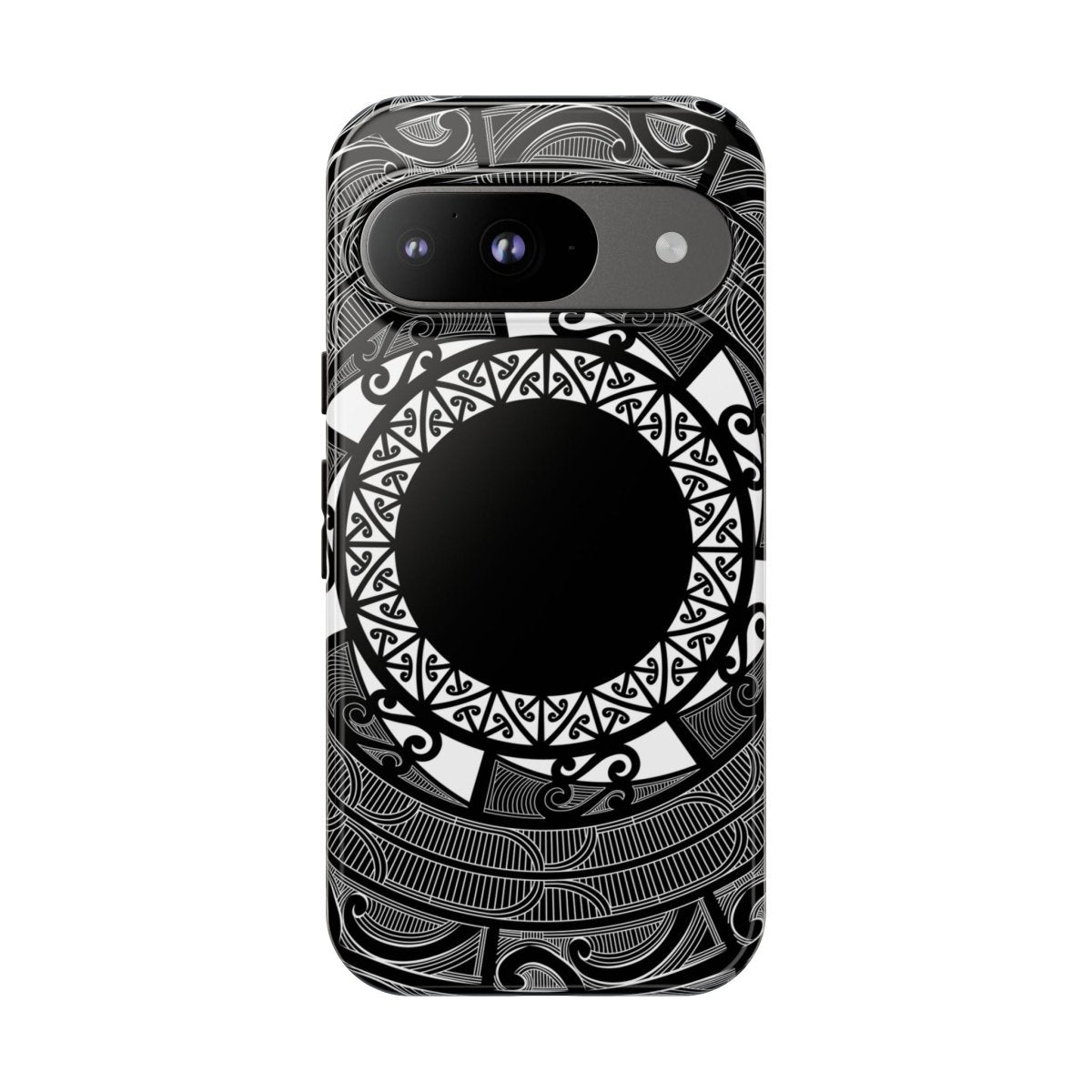 Printify Māori Tough Phone Case featuring traditional Samoan Koko Samoa design on durable protective cover.