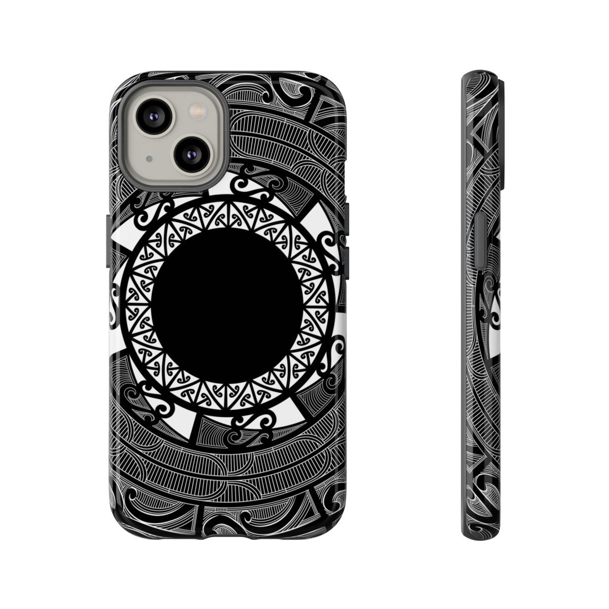 Printify Māori tough phone case featuring traditional Koko Samoa design, suitable for AU, NZ, and US models.