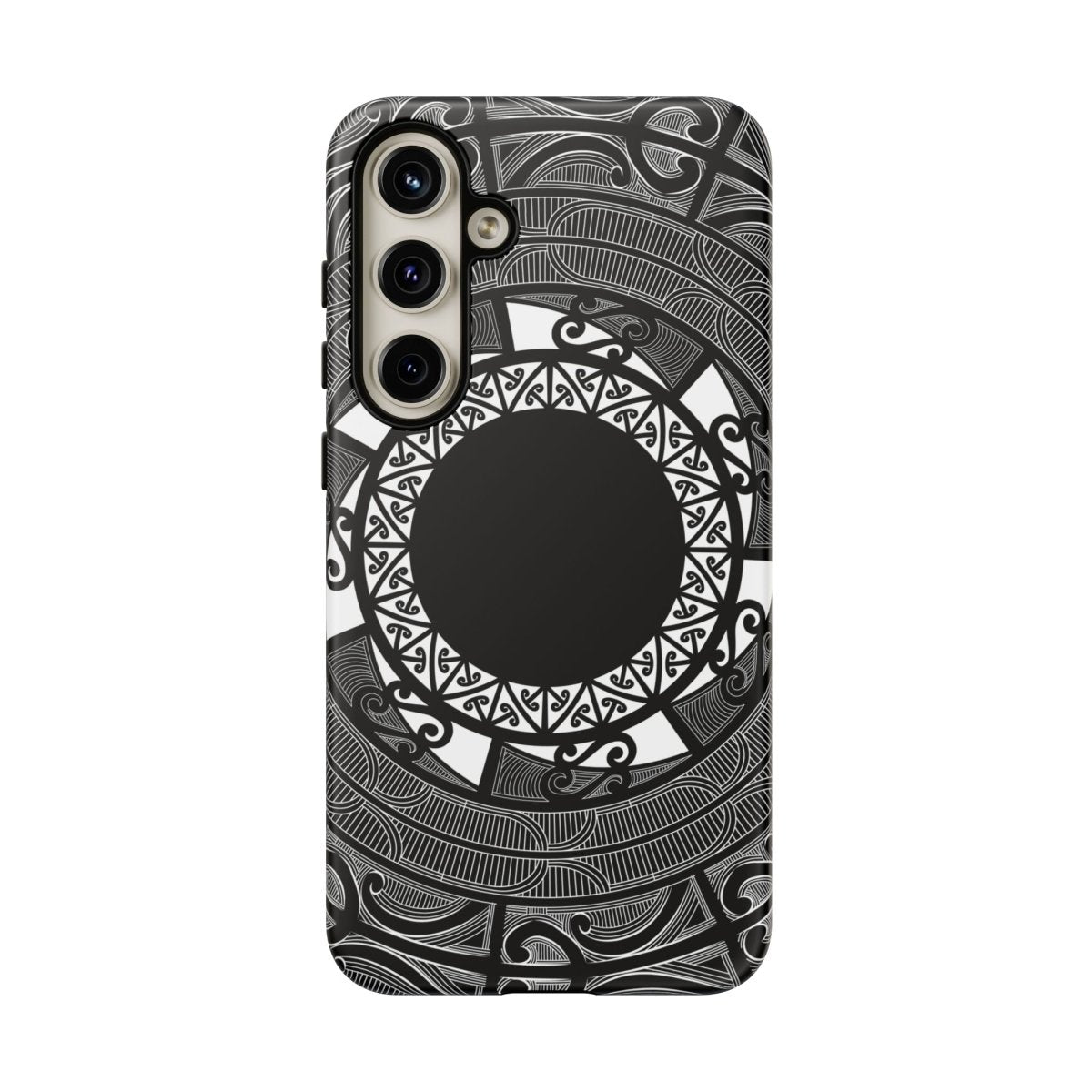 Printify Māori tough phone case featuring traditional Samoan Koko Samoa design on durable protective cover.