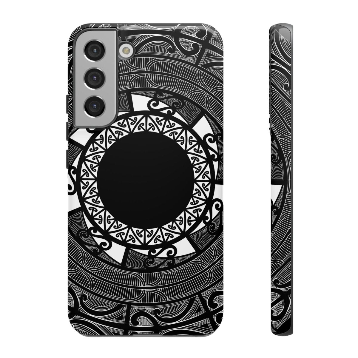 Durable Māori design phone case by Printify for AU, NZ, and USA, featuring traditional Koko Samoa patterns on a tough protective cover.