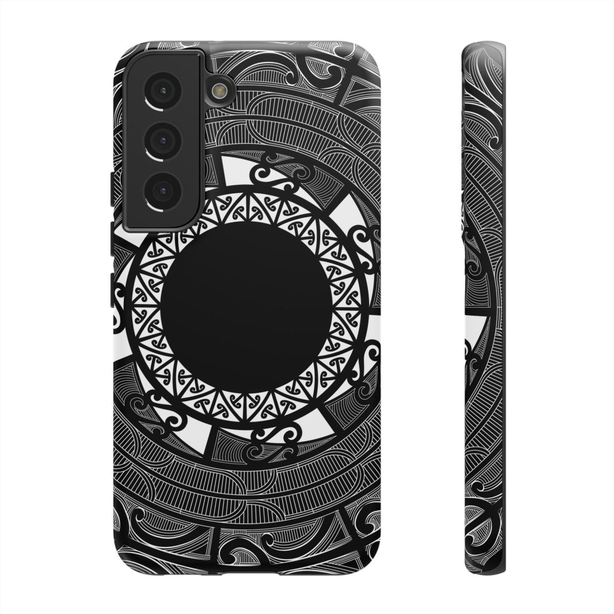 Printify Māori Tough Phone Case featuring traditional Samoan Koko Samoa design on durable protective cover for smartphones.