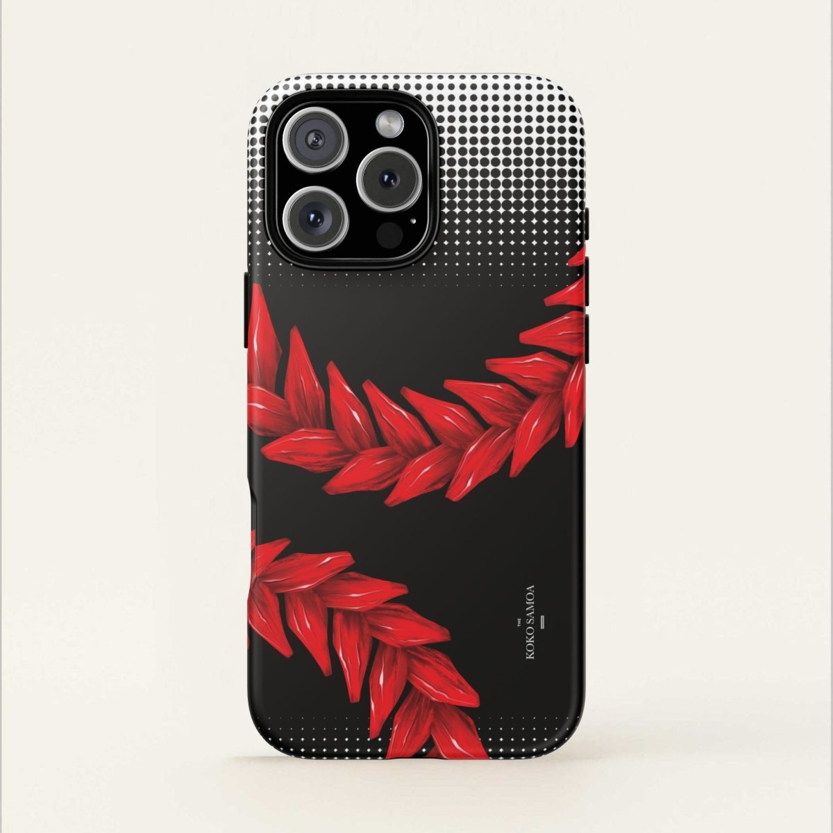 WOYC Tough Phone Case Ula Fala design for AU/NZ/USA, durable protective cover for smartphones with vibrant Samoan artwork.