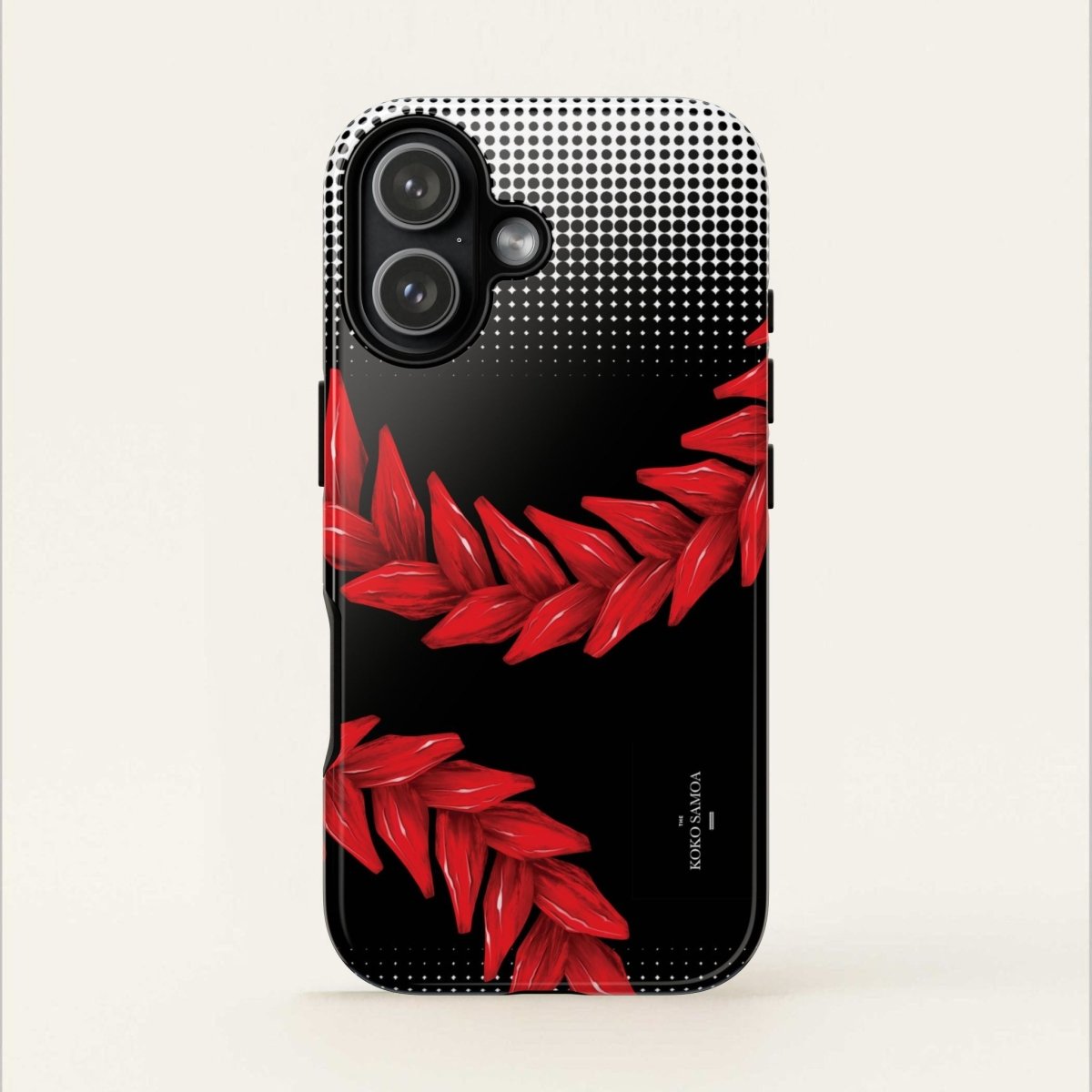 WOYC Tough Phone Case Ula Fala design for AU/NZ/USA, durable protective cover with vibrant Samoan artwork for smartphones.