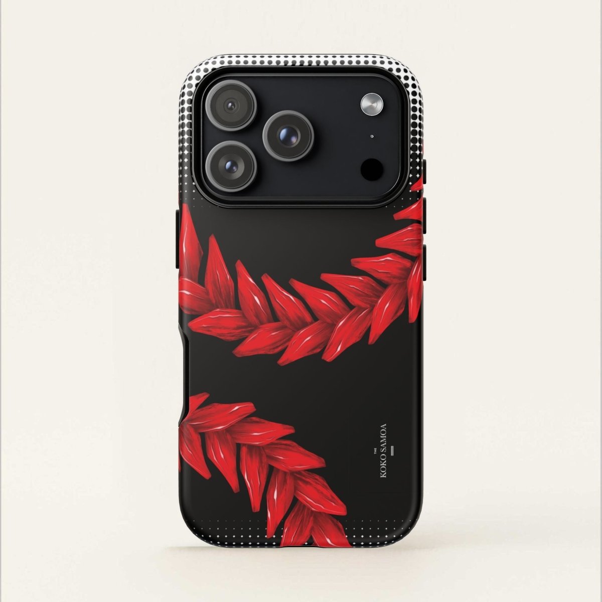 WOYC Tough Phone Case Ula Fala design for AU/NZ/USA, durable protective cover with vibrant Samoan motif for smartphones.