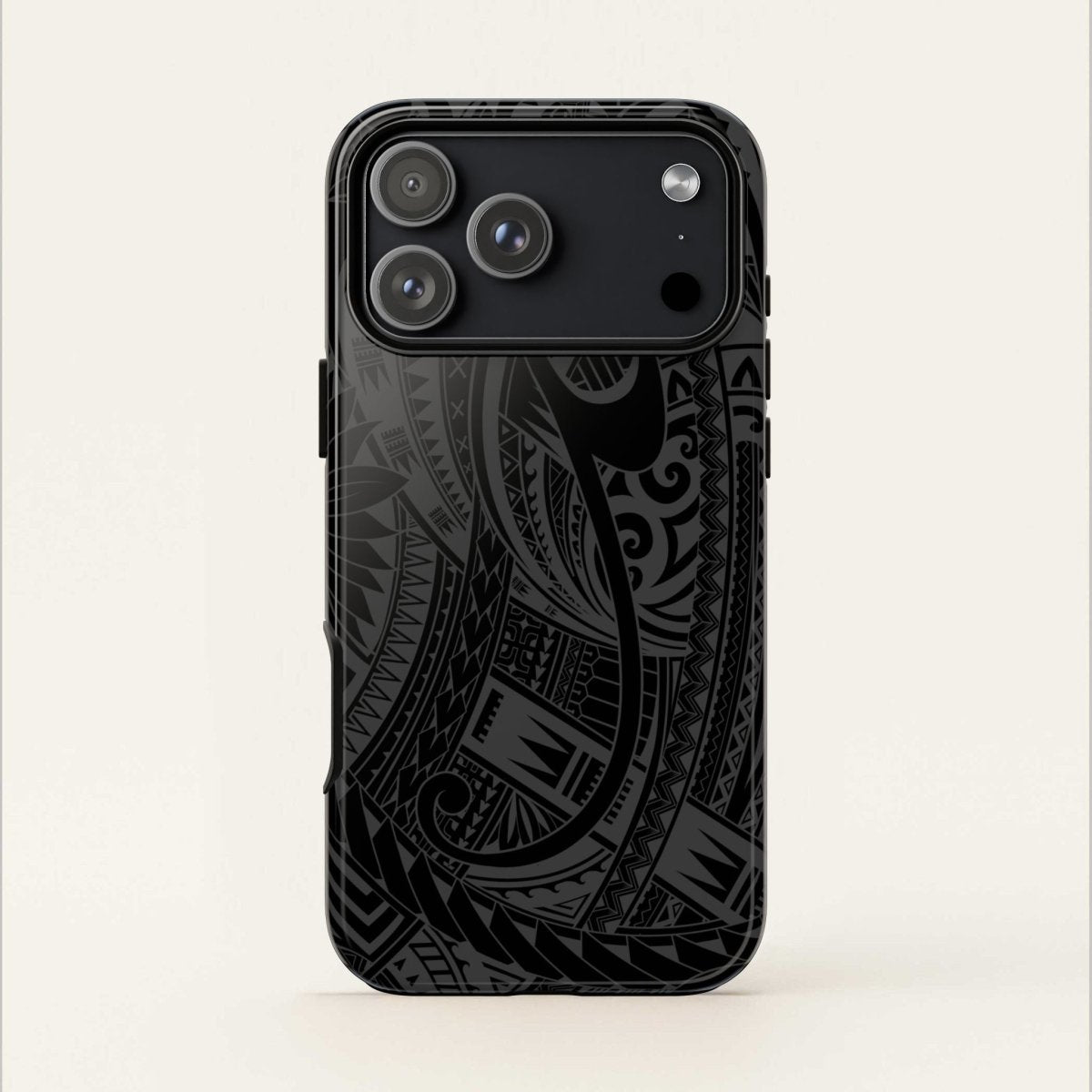 WOYC Warrior tough phone case for AU/NZ/USA with bold tribal design, durable protective cover for smartphones.