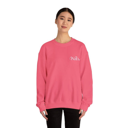 Unisex Heavy Blend Crewneck Sweatshirt - Nah Valentine's - White Embroidered - The Koko Samoa