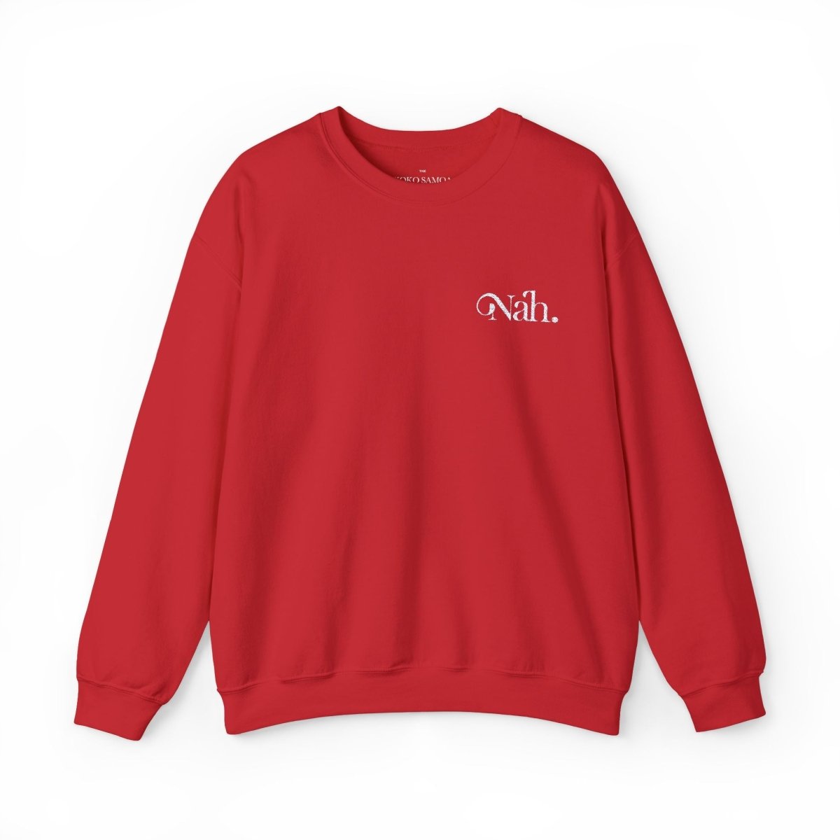 Unisex Heavy Blend Crewneck Sweatshirt - Nah Valentine's - White Embroidered - The Koko Samoa