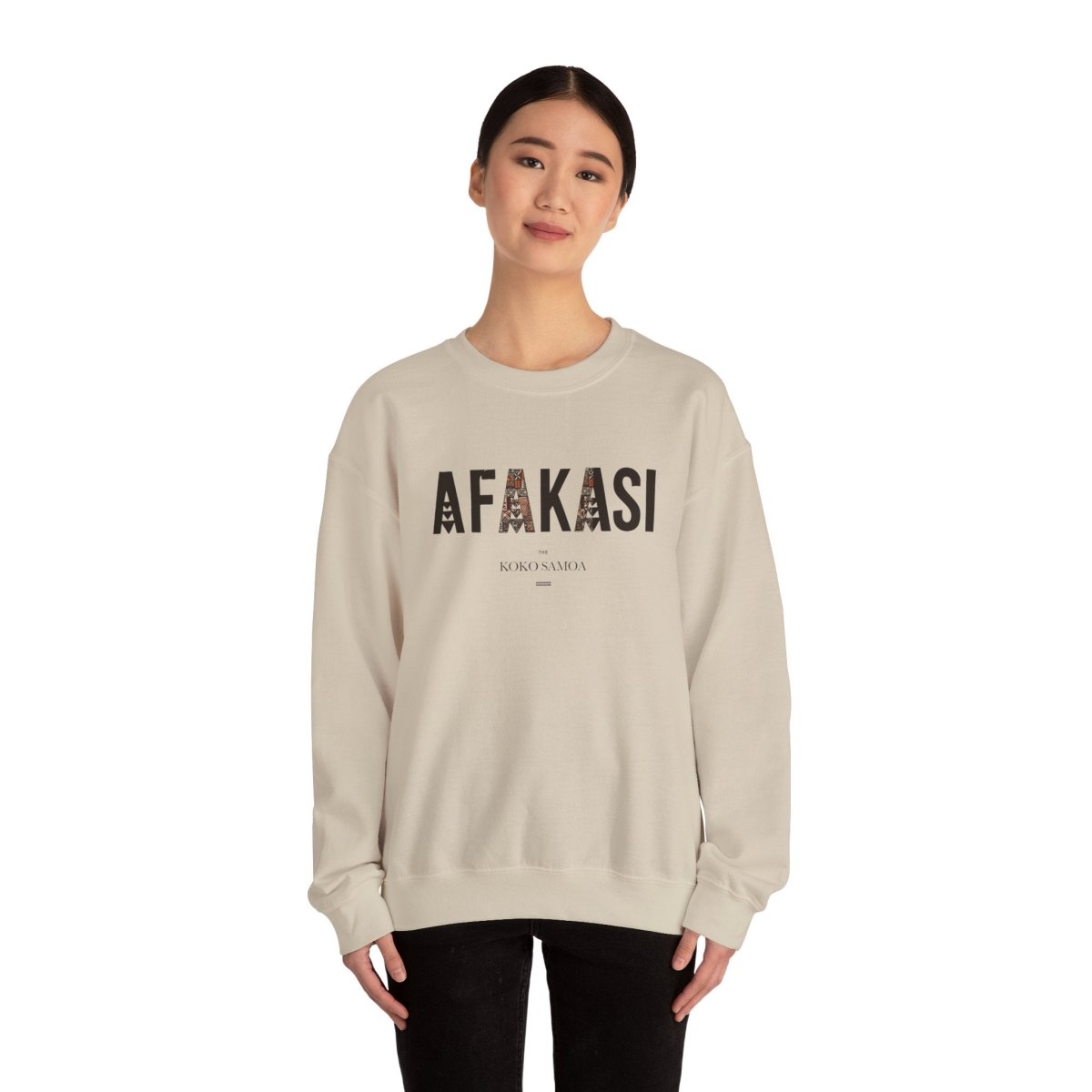 Unisex heavy Afakasi sweatshirt featuring personalized design in AU/NZ style, casual and comfortable.