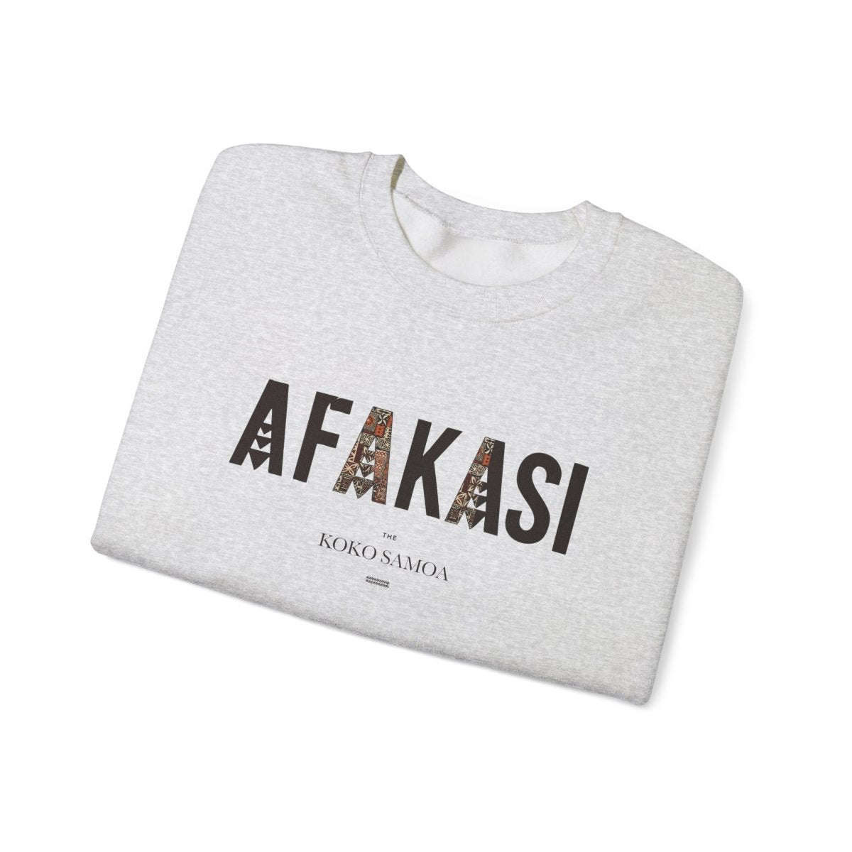 Unisex heavy sweatshirt featuring Afakasi design, in black with personalized Samoa Koko artwork.
