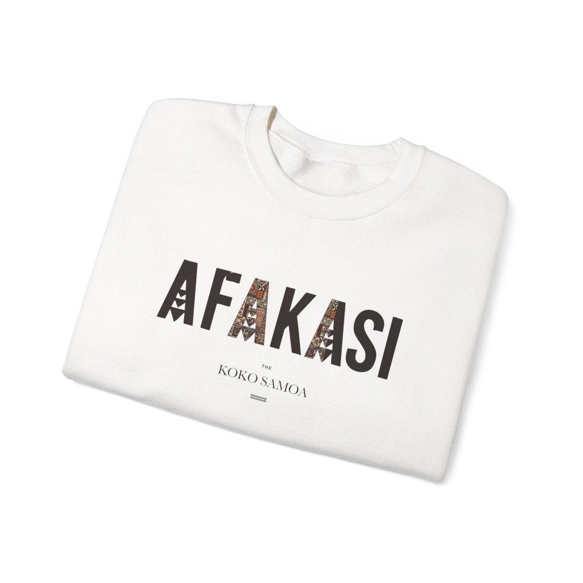 Unisex heavy sweatshirt with Afakasi, featuring personalized Koko Samoa artwork on soft fabric.