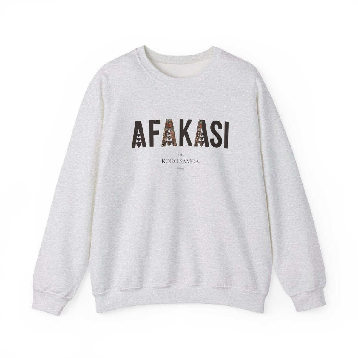 Unisex heavy Afakasi personalized sweatshirt by The Print Bar, featuring custom design on a cozy cotton fabric.