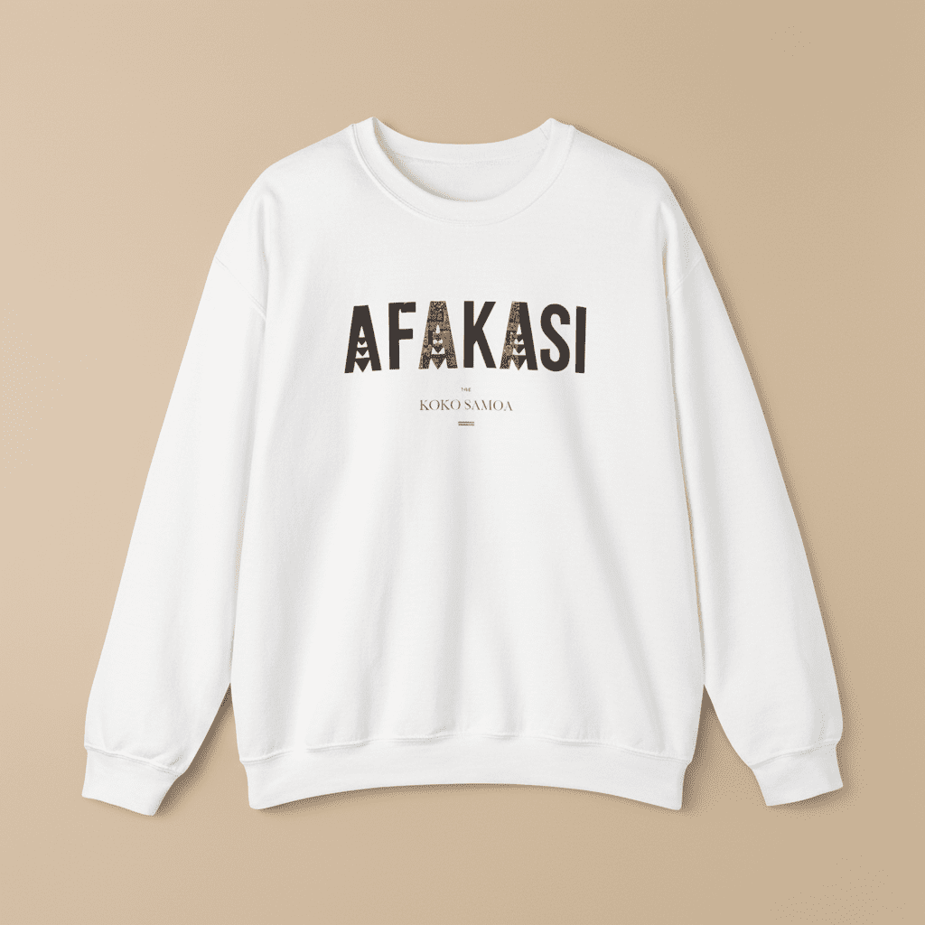 Unisex heavy sweatshirt featuring personalized Afakasi design with USA flag details, casual unisex apparel.