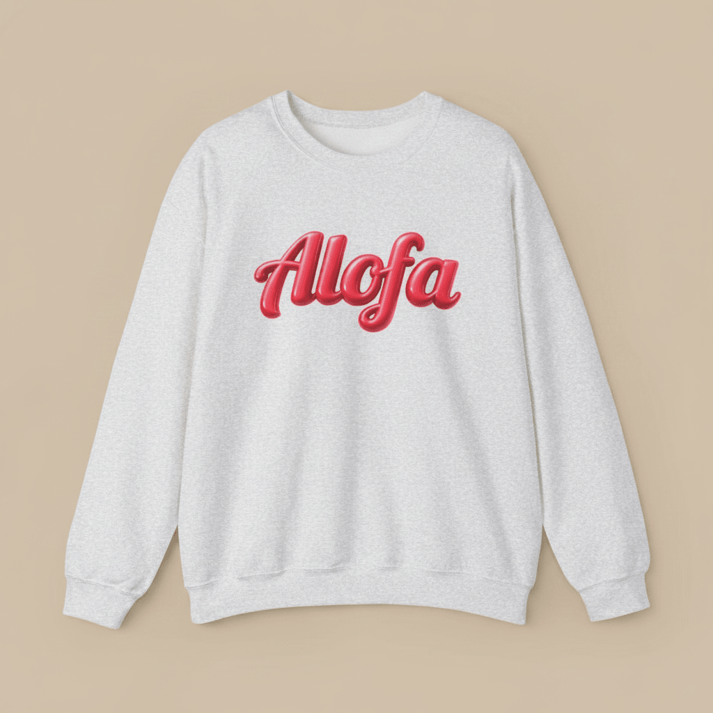 Unisex heavy sweatshirt by The Print Bar featuring Alofa design with USA and Samoa motifs, in black color.