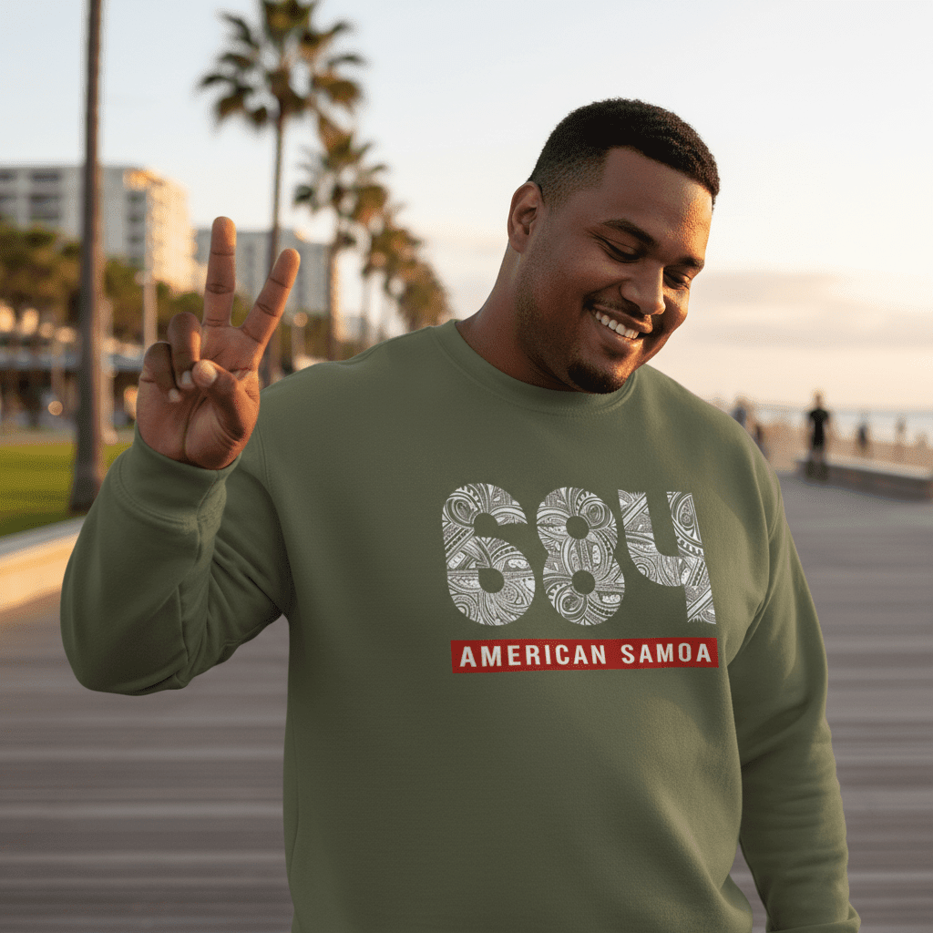 Unisex Heavy Sweatshirt - American Samoa 684 - AU/NZ/USA - The Koko Samoa