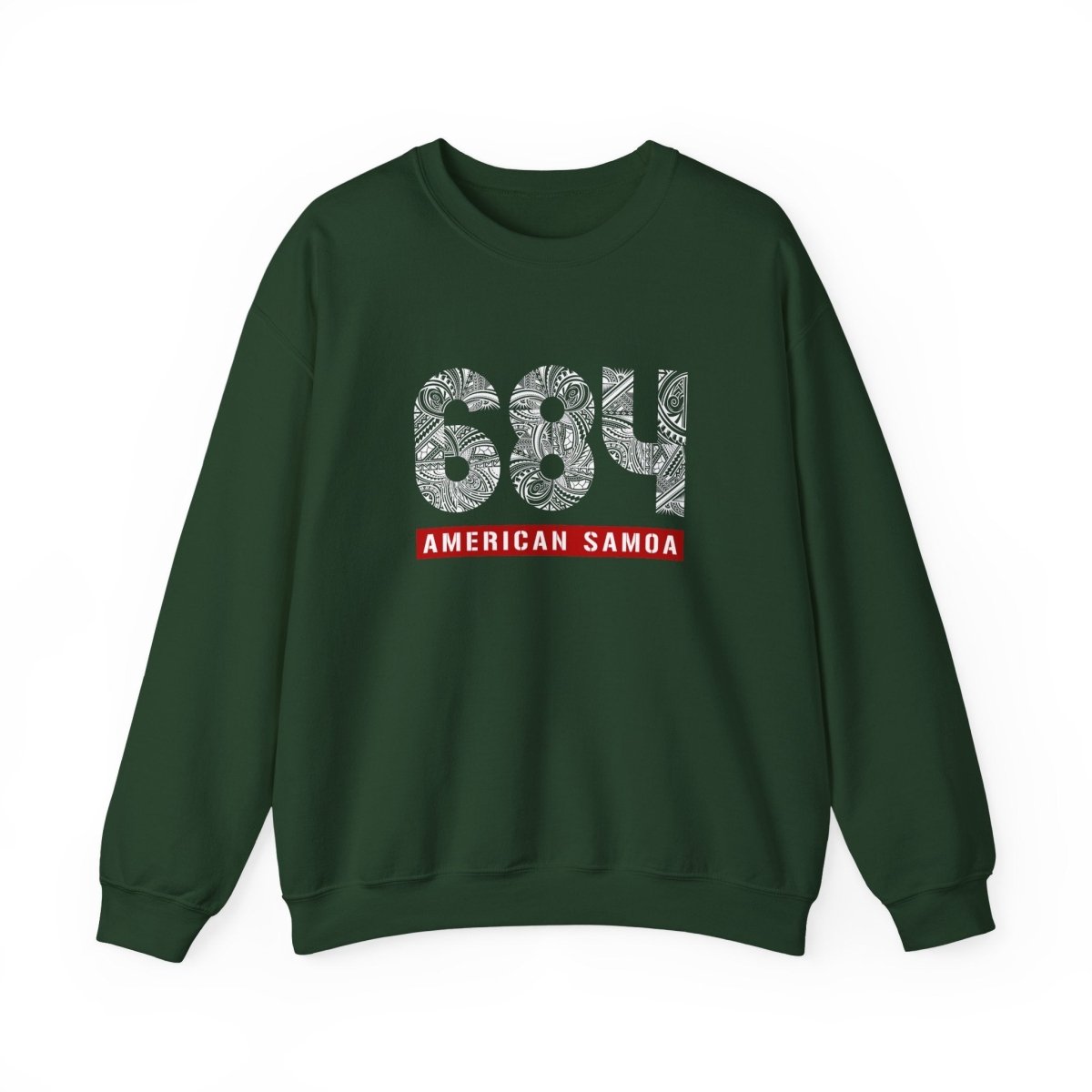 Unisex heavy sweatshirt featuring American Samoa 684 design, in black with bold graphic print.