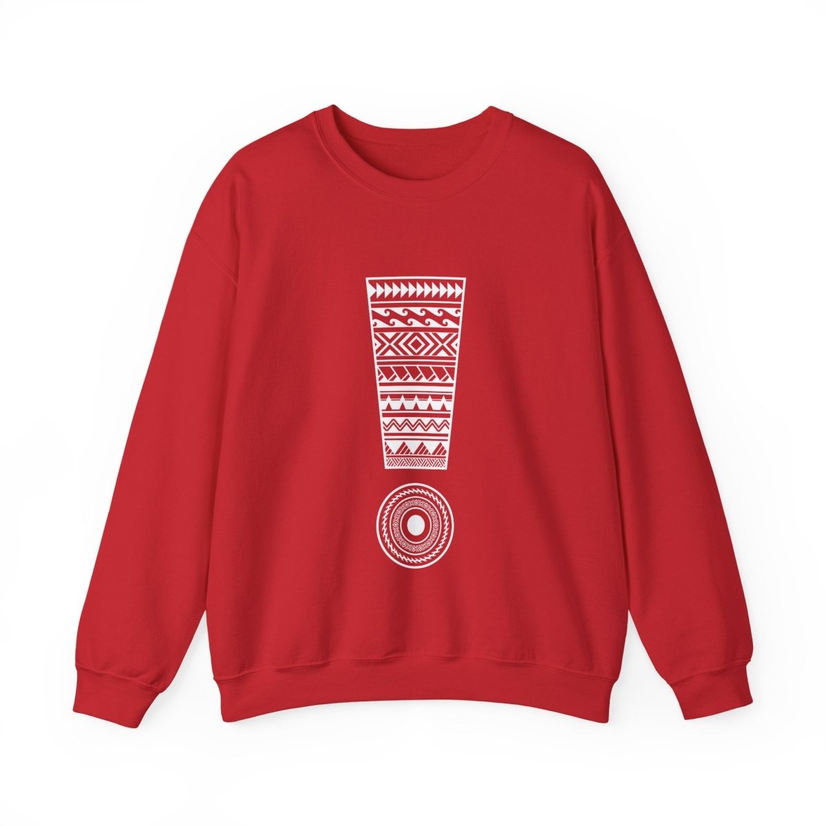 Unisex heavy sweatshirt featuring "Exclaim" design, shown in a casual fit on a model.