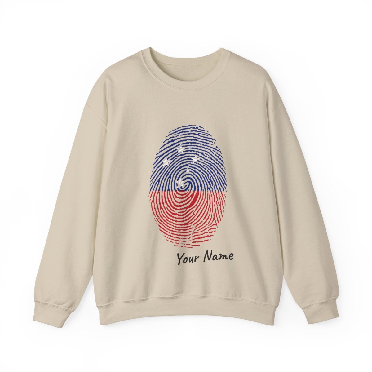 Unisex heavy sweatshirt from The Print Bar featuring personalized "My Identity" design in AU/NZ style with bold lettering.