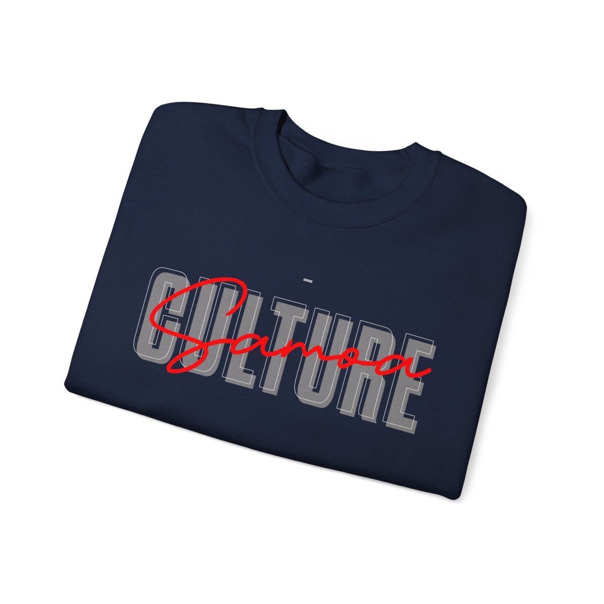 Unisex heavy sweatshirt featuring Samoan culture design by The Print Bar, showcasing traditional patterns and vibrant artwork.