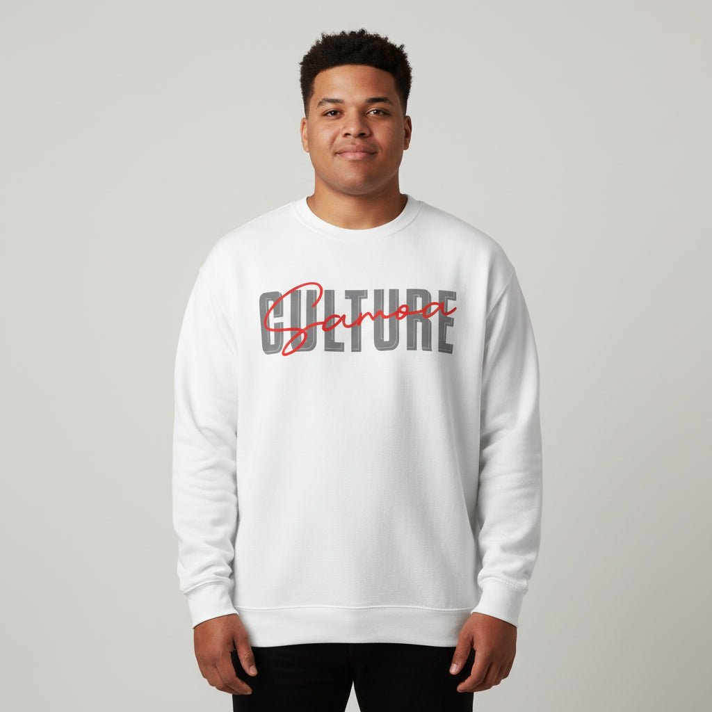 Unisex heavy sweatshirt featuring Samoan culture design, personalized print, in neutral colors.