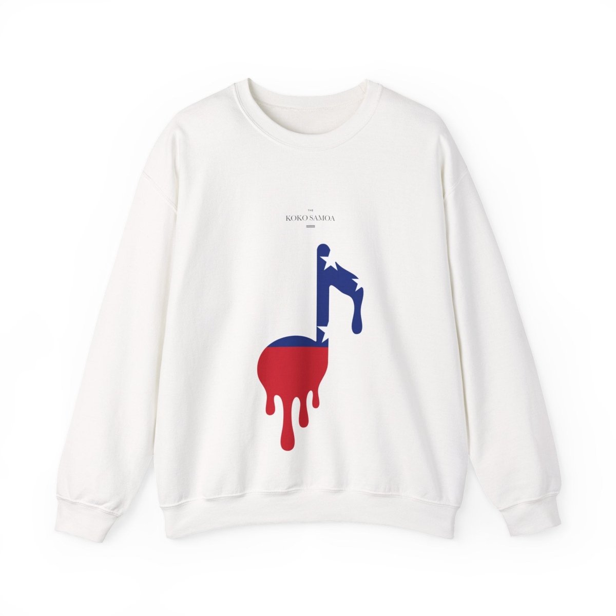 Unisex heavy sweatshirt featuring Samoan note design, personalized style, from The Print Bar. Comfortable, casual wear.