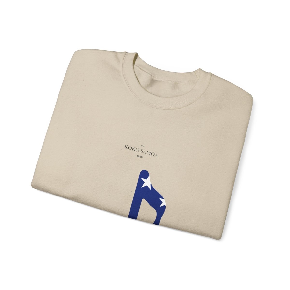 Unisex heavy sweatshirt with Samoan note design by The Print Bar, featuring a personalized Australian/New Zealand style.