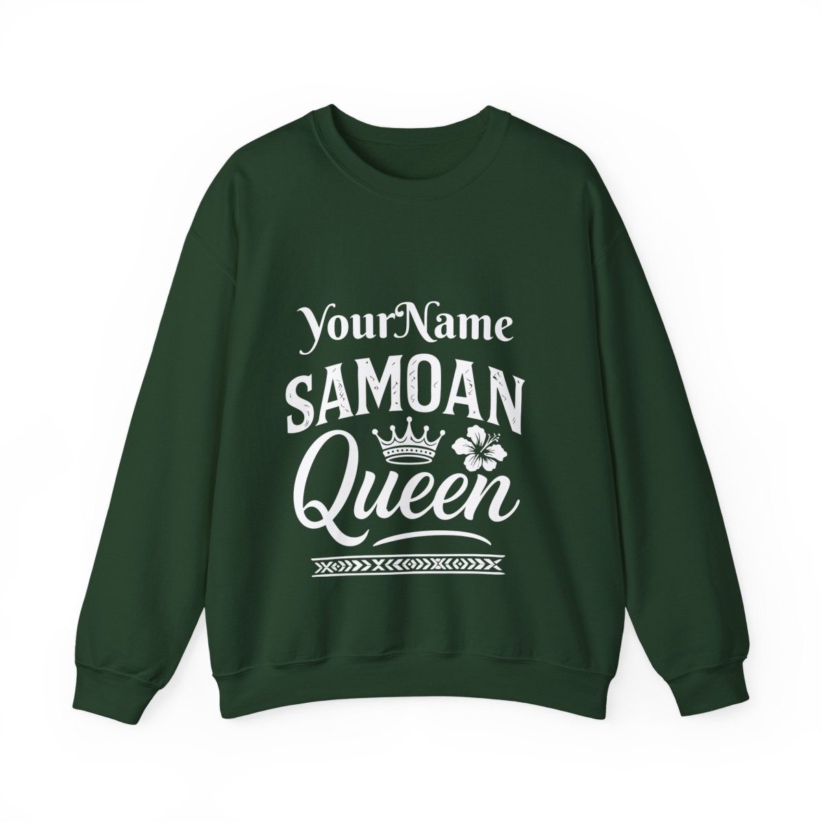 Unisex heavy sweatshirt featuring a Samoan Queen design, personalized style, by The Print Bar, in a cozy, casual fit.