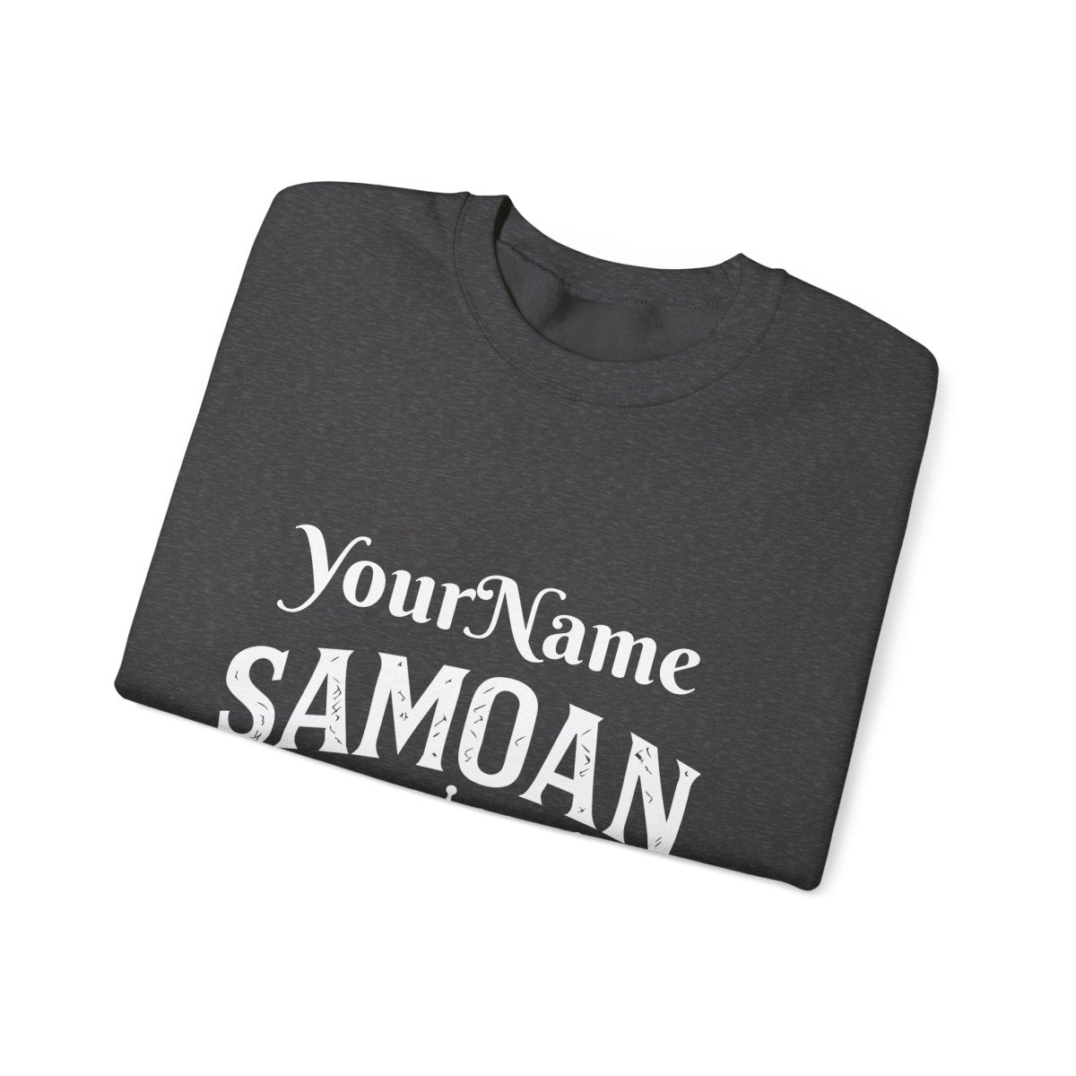 Unisex heavy sweatshirt featuring a Samoan Queen design, personalized, from The Print Bar, showcasing the detailed graphic on the front.