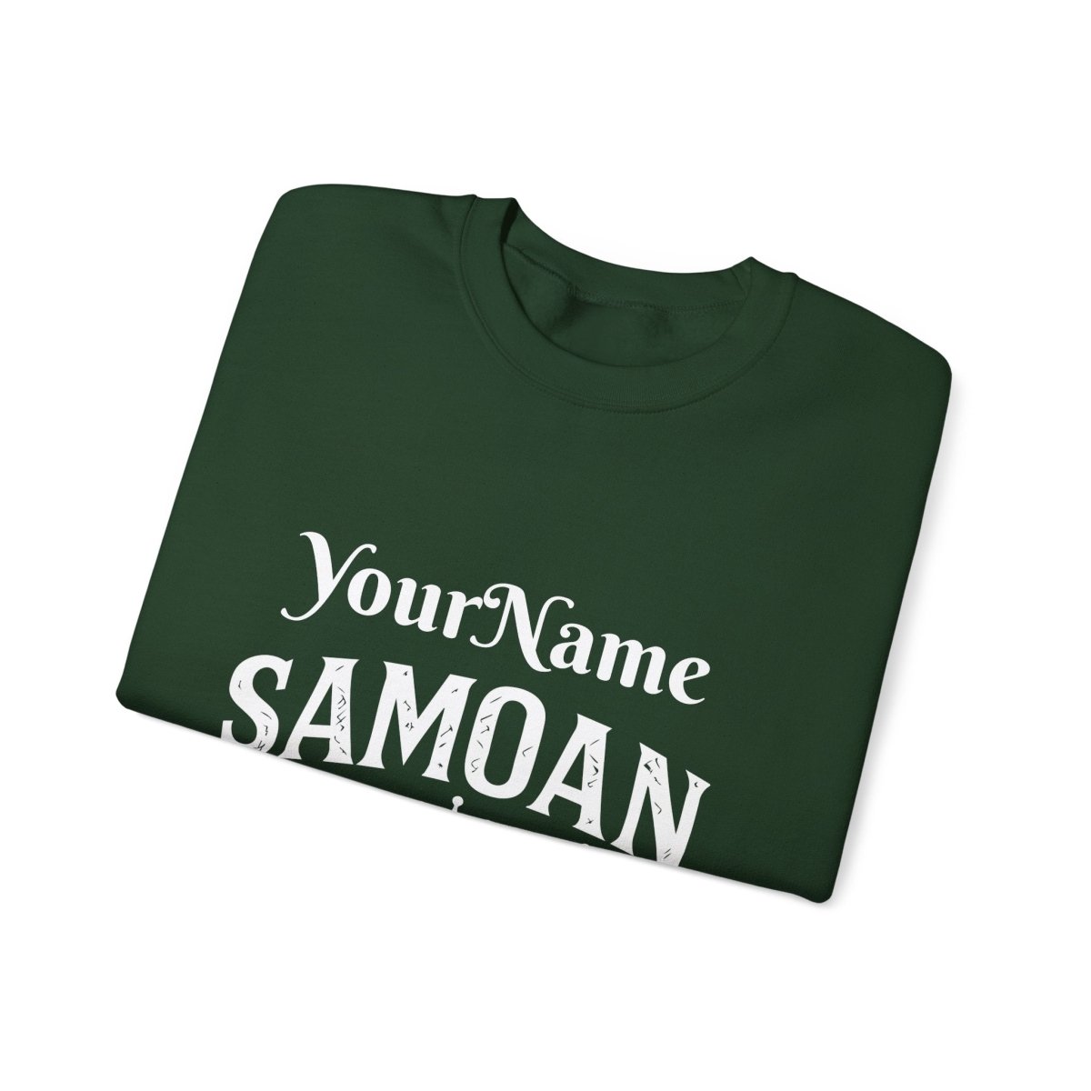 Unisex heavy sweatshirt featuring a Samoan Queen design by The Print Bar, casual wear with vibrant cultural artwork.