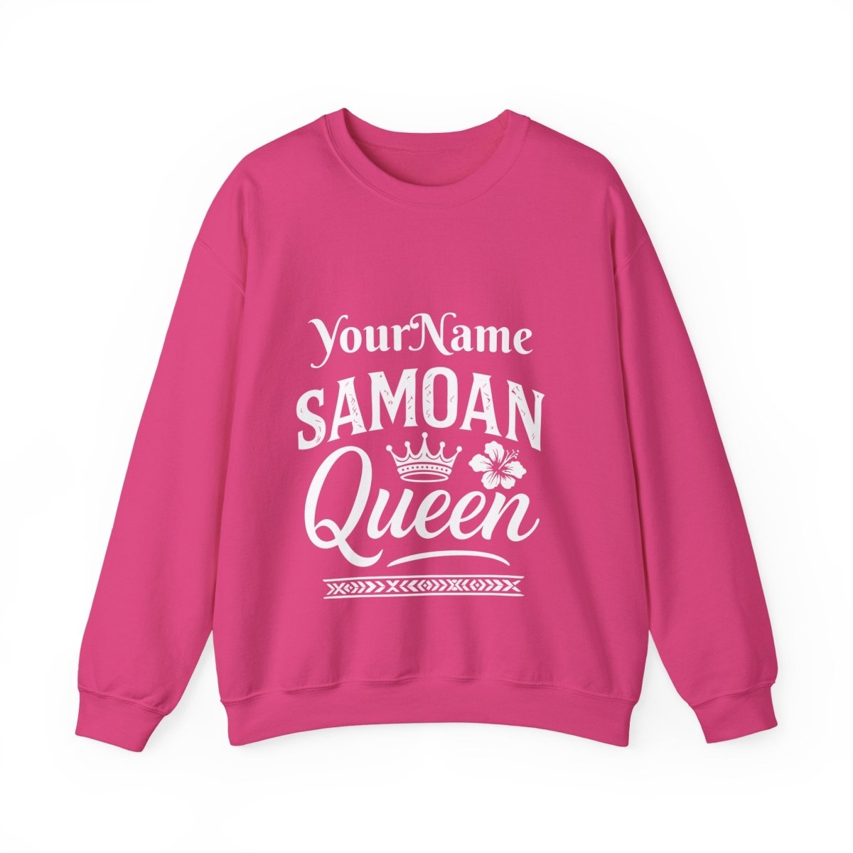 Unisex Heavy Sweatshirt featuring Samoan Queen design by The Print Bar, showcasing detailed print and comfortable fit.