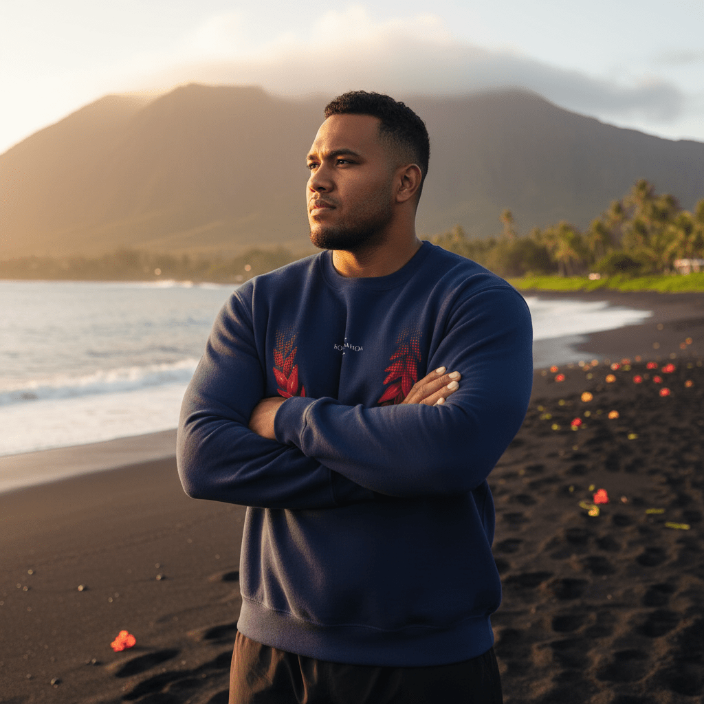 Unisex heavy sweatshirt featuring Ula Fala design with Samoa-inspired artwork and bold print, casual and comfortable style.