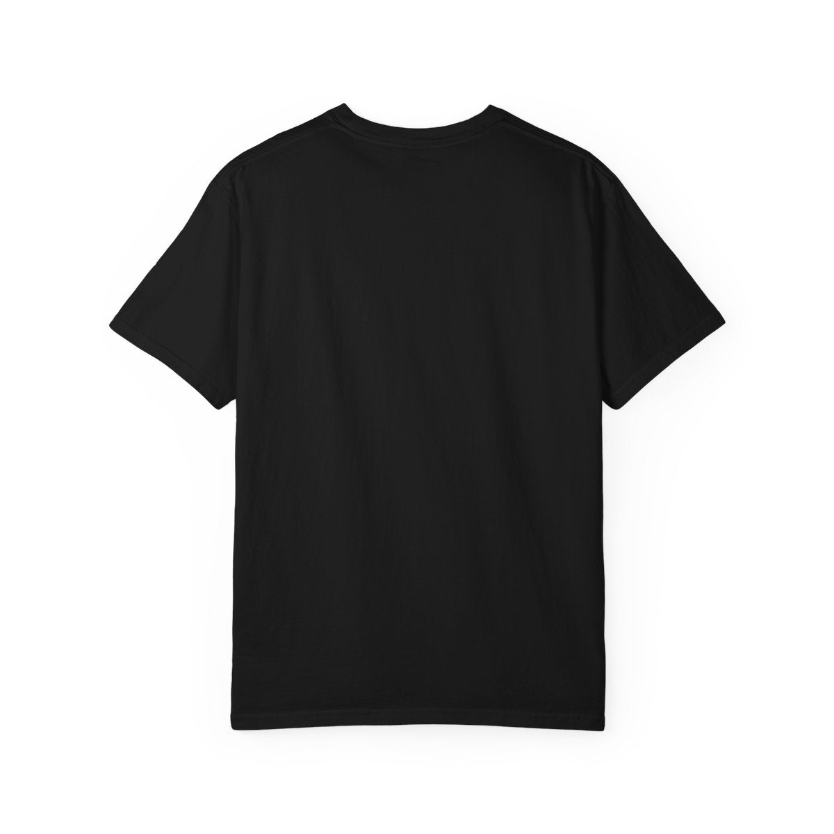 The back of the black Samoan Samurai unisex tee, plain with no print