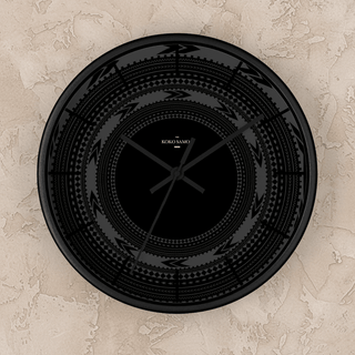 Black 10-inch wall clock featuring Pe'a design, perfect for home decor, suitable for AU, NZ, and US settings.