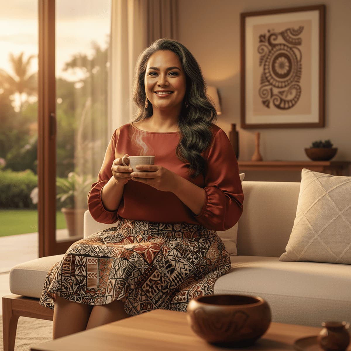 Women's Elei Print Skater Skirt - AU/NZ/USA - The Koko Samoa