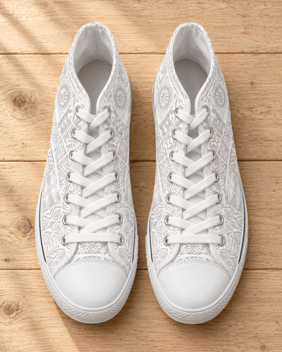 Women's High Top Sneakers - White Sunday - The Koko Samoa
