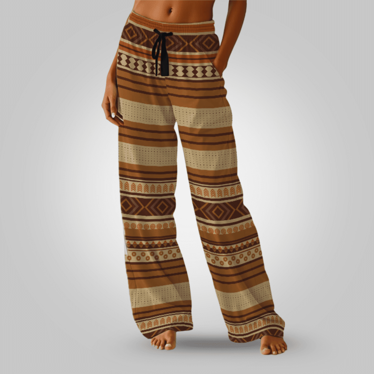 Women's Siapo pajama pants, featuring traditional Samoan print in comfortable, relaxed fit.