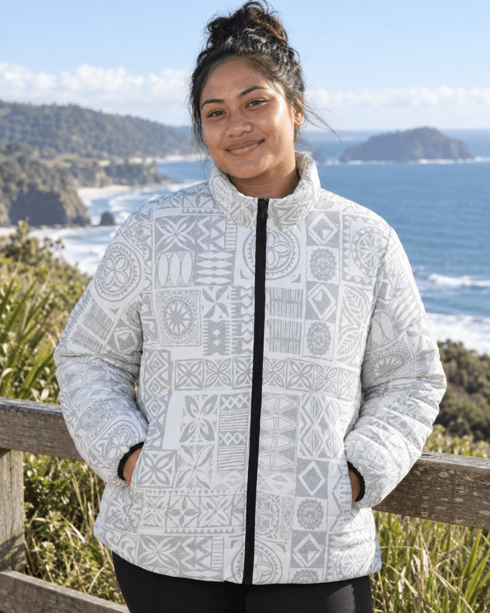 Women's Puffer Jacket - White Sunday - The Koko Samoa