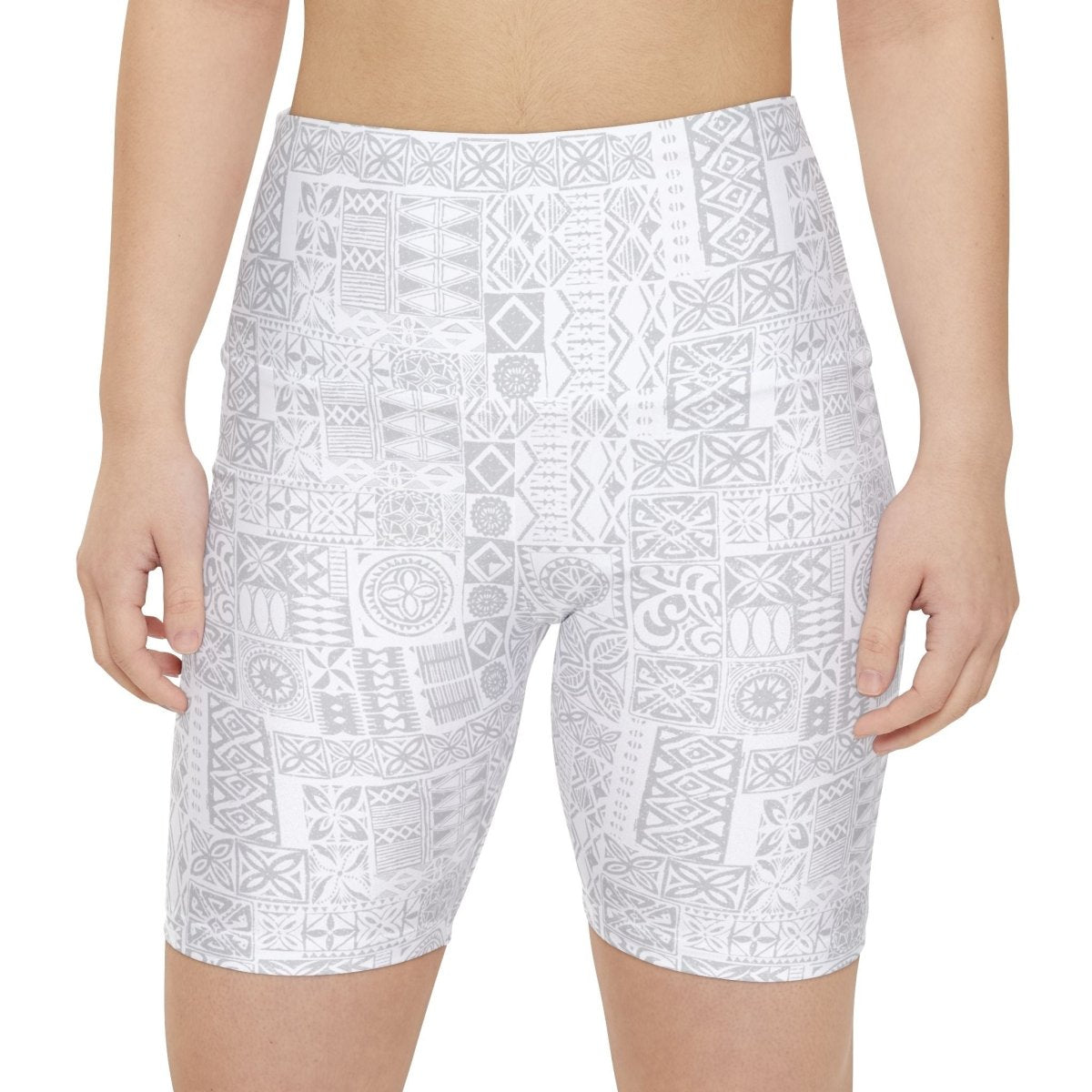 Women's Workout Shorts - White Sunday - The Koko Samoa