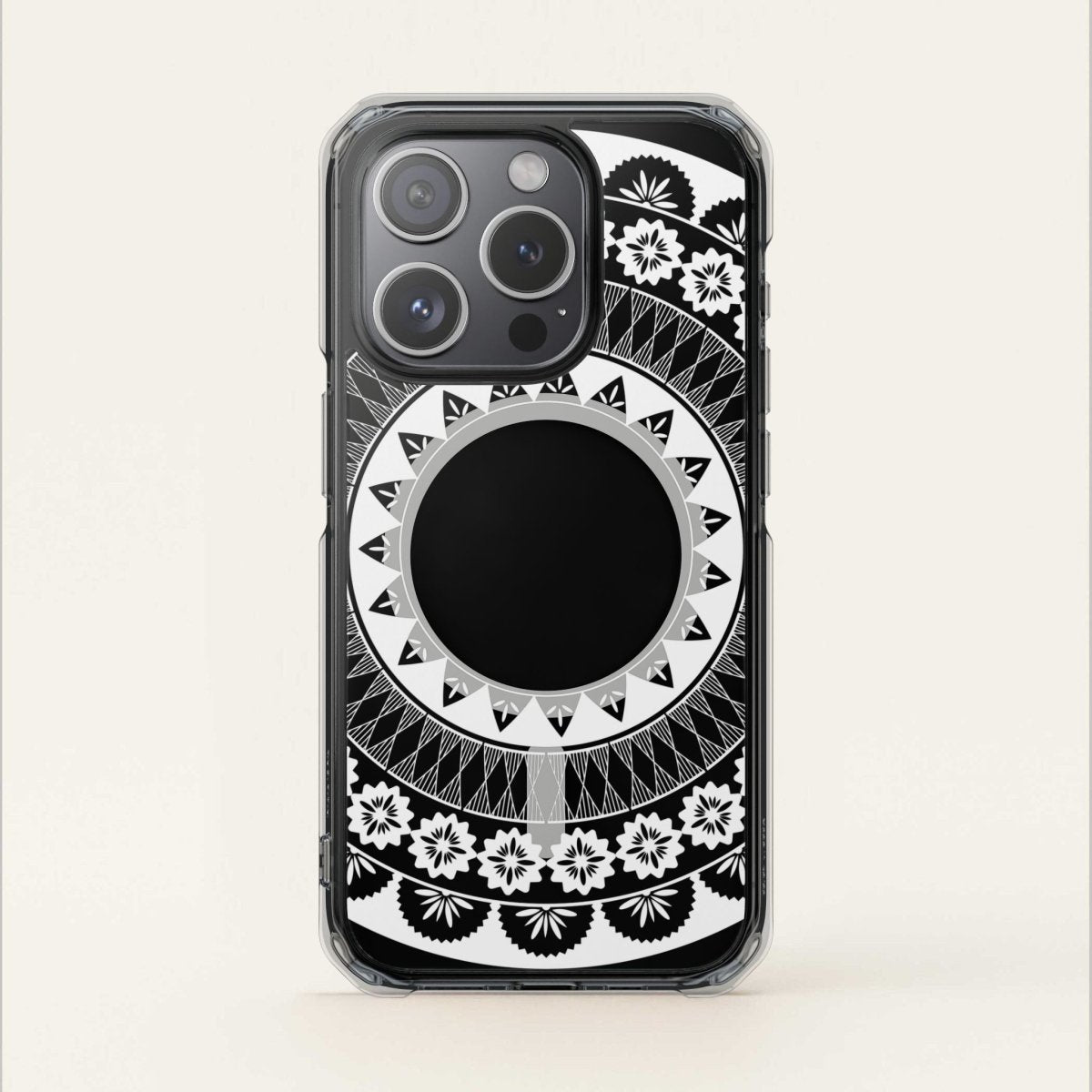 PasifikaOne MagSafe clear case for iPhone 16 with Fiji design, transparent protective cover for AU, NZ, and USA markets.