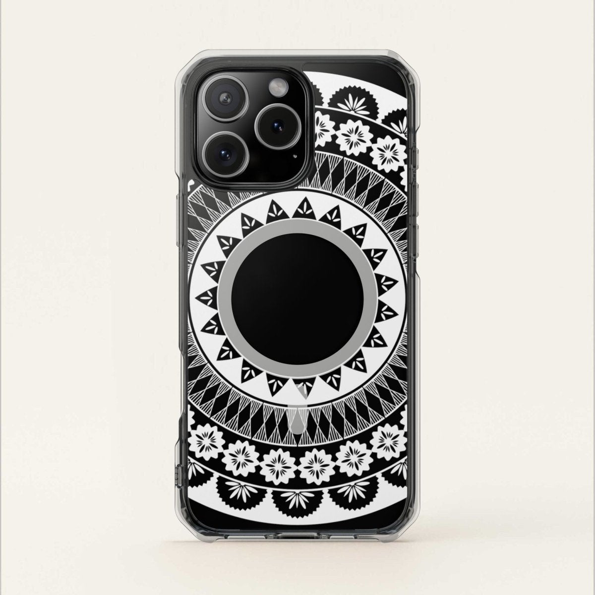 PasifikaOne MagSafe clear case for iPhone 16 with Fiji design, transparent protective cover for AU, NZ, and USA models.