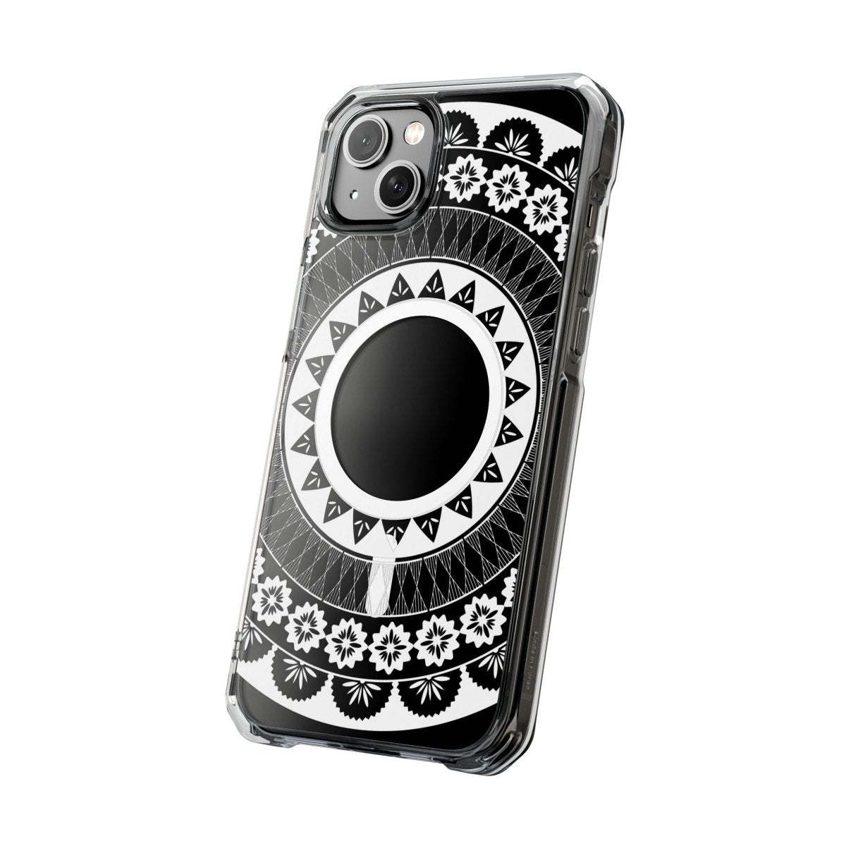 WOYC PasifikaOne MagSafe clear case for iPhone 16 featuring Fiji design, transparent protection for MagSafe compatibility.