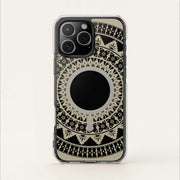 PasifikaOne MagSafe iPhone clear case with Fiji Reversed design, compatible with iPhone 16, showcasing a transparent protective cover.
