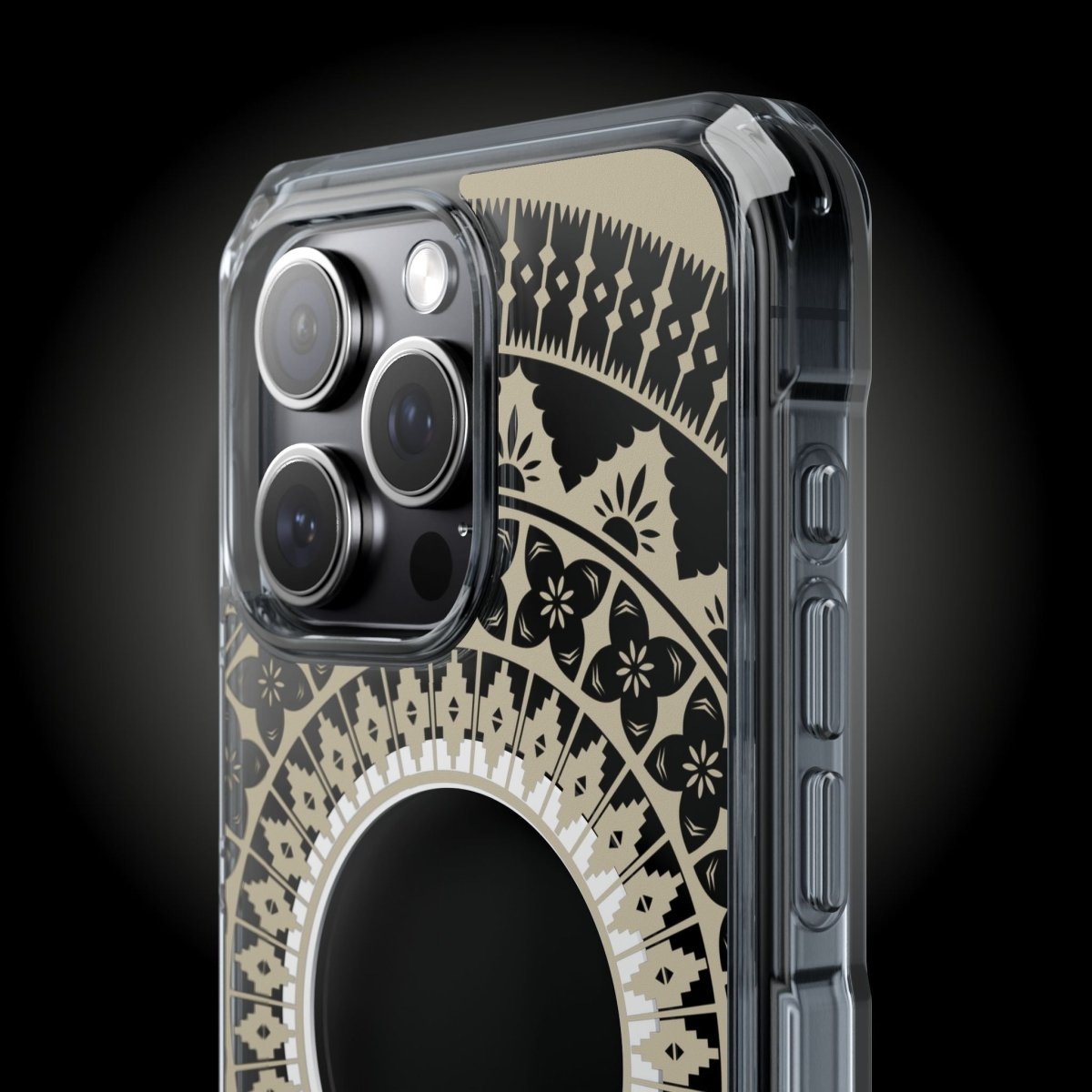 PasifikaOne MagSafe clear case for iPhone 16 featuring Fiji Reversed design, transparent and protective.