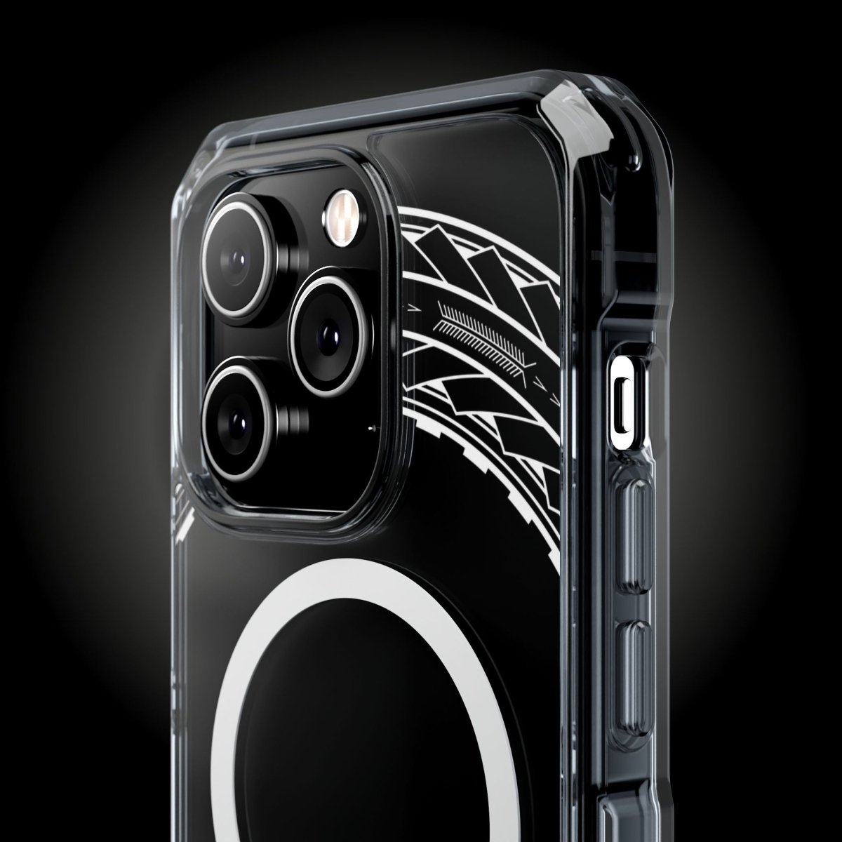 WOYC PasifikaOne MagSafe clear case for iPhone 16 with Samoan Arrows design, clear protective Magsafe phone case.