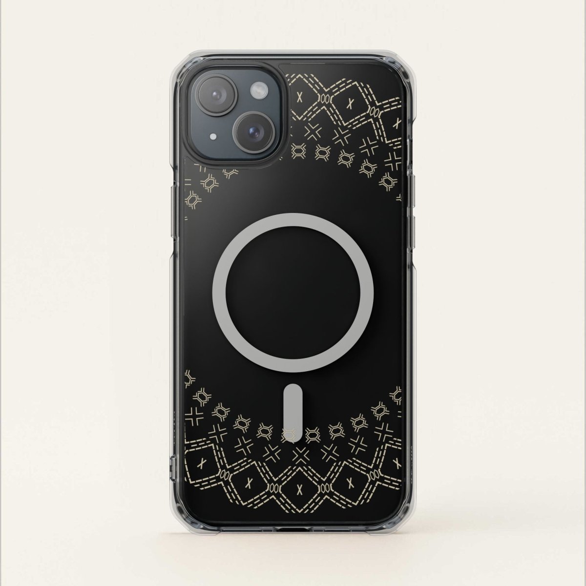 PasifikaOne MagSafe clear case for iPhone 16 featuring Samoan Malu design, transparent protective cover.
