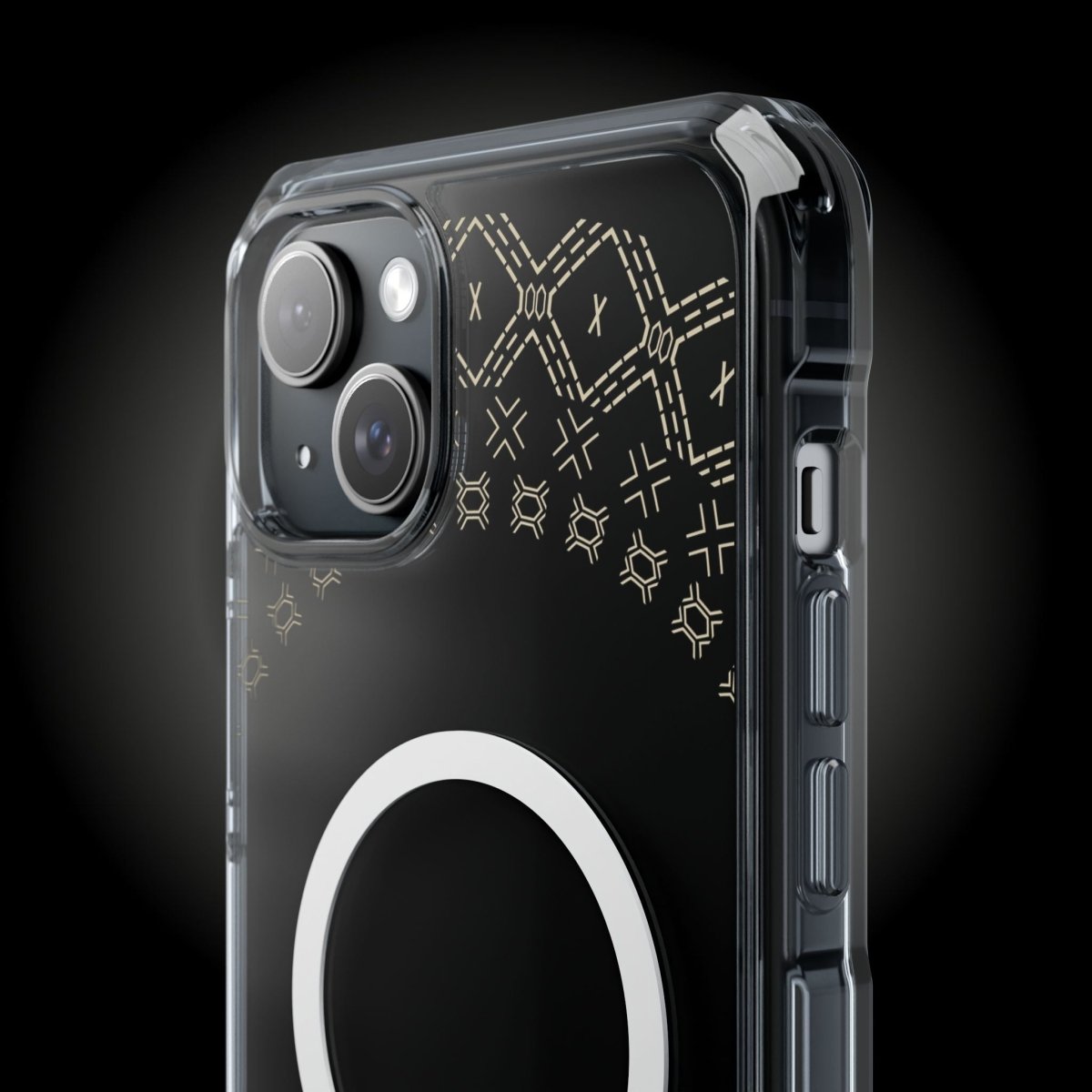 PasifikaOne MagSafe clear case for iPhone 16 with Samoan Malu design, transparent protective cover for AU, NZ, and USA markets.